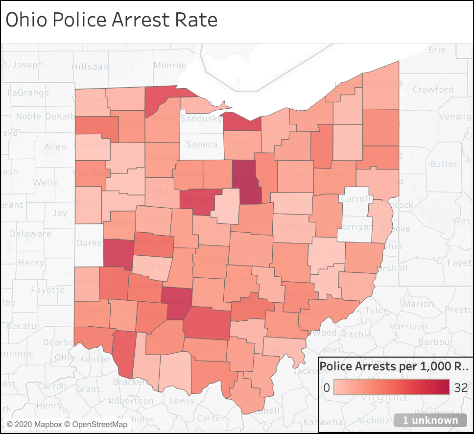 Data Visualization of Ohio Arrests